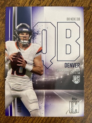 2024 Topps Signature Class Bo Nix Purple (RC) /100 #100