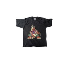 Vintage Pro Player Arizona Coyotes Kachina Logo T Shirt Black XL NHL Hockey 90s