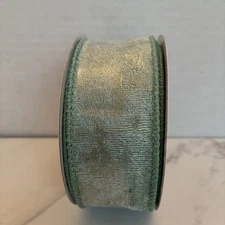 1.5” X 25ft Sage wired velvet ribbon by celebrate it