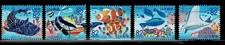 Japan 2015 Sea of Okinawa Fish 82Y Reissue Complete Used Set Sc# 3929-3933