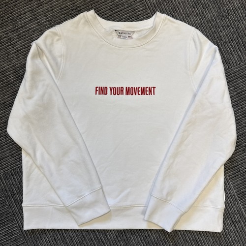 Athleta Sweatshirt FIND YOUR MOVEMENT White Red Sz XL