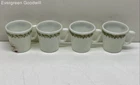 Lot of 4 Pyrex Sprint Blossom Green Coffee Mugs