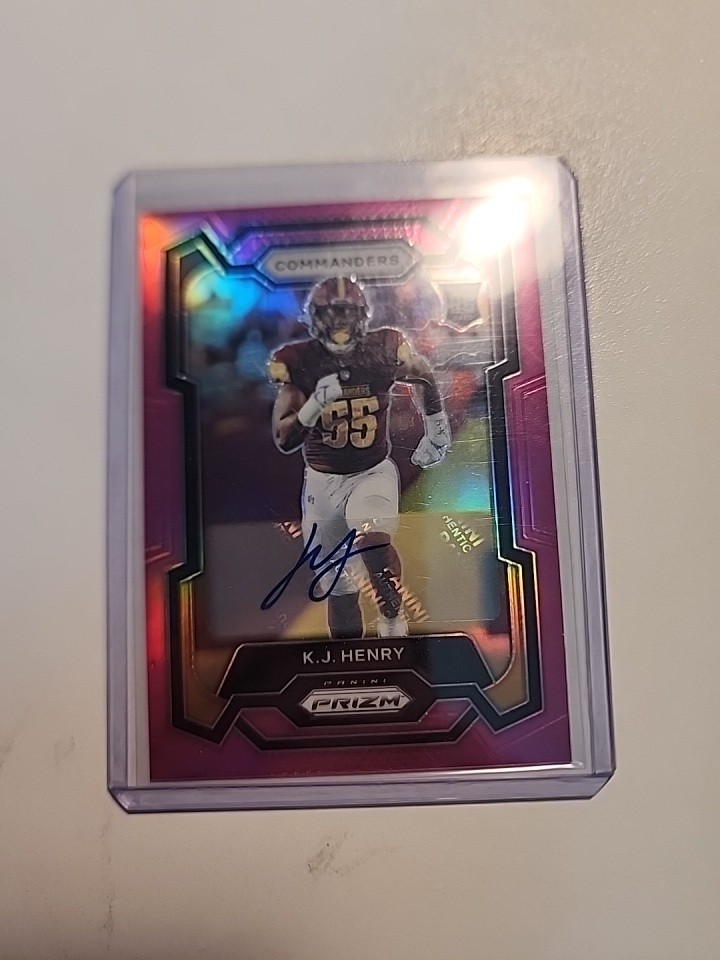 KJ Henry Panini Prizm #400 Autograph-Pink