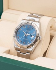 Rolex Datejust II 41mm 116334 Blue Roman Dial Fluted Bezel Oyster 2015 5
