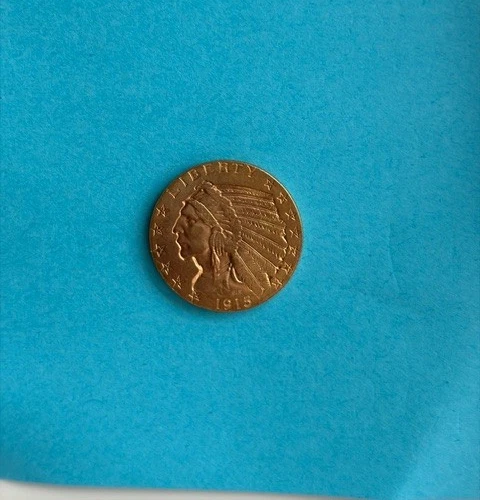 1915 Indian Head $5 Gold Coin Half Eagle