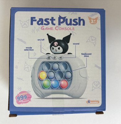 Fast Push Game Console Pop It Electronic Toy -999 Levels Kids Handheld- Black