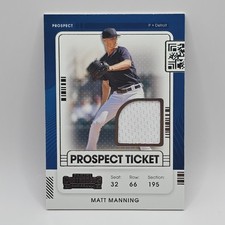 2021 Panini Contenders - Prospect Ticket Jersey Matt Manning #PTJ-MM (MEM)