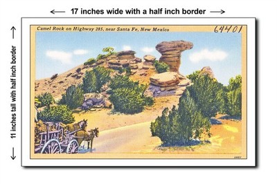 New Mexico 1940s - Camel Rock on Highway 285, near Santa Fe, Ne - 11x17 Poster