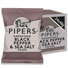 Pipers Crisps Karnataka Black Pepper & Sea Salt Gluten-Free 24 x 40g