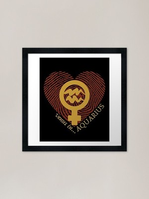 VENUS IN AQUARIUS HEARTPRINT VALENT Framed Wall Art Poster Canvas Print Picture