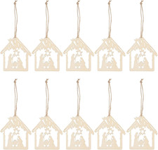 20Pcs Nativity Scene Ornaments Wood Blank Cutouts The Birth of Jesus Shape Cutou