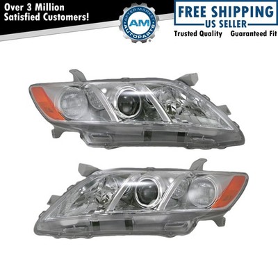 TRQ Headlight Assembly Set Driver & Passenger Side Fits 2007-2009 Toyota Camry