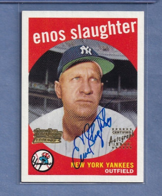   2001 Topps Team Topps Legends Enos Slaughter #TT36F Auto ''ONCARD''   