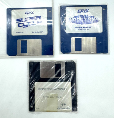 Atari ST - Super Cycle, Championship Wrestling, Reisende Winde Disketten Spiele