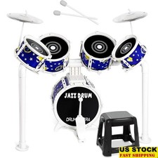 Upgraded Kids Drum Set Musical Toy Ages 3-5 Includes Cymbals Pedal Sticks Stool