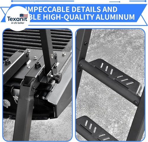 Universal Heavy Duty Pickup Truck Tailgate Ladder with Handrail, 45" Foldable Tr - Picture 6 of 12