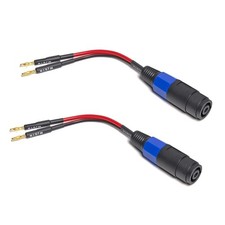 Speakon to Banana Plug Cable 12AWG 6" 2pk
