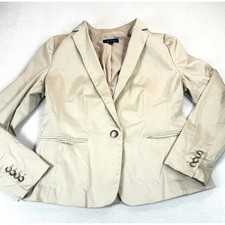 Ann Taylor Blazer Women 8 Beige Professional Classic Capsule Office 70056