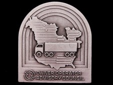 JE27168 VINTAGE 1970s OWNER OPERATOR ADIVSORY COUNCIL TRUCKER BELT BUCKLE