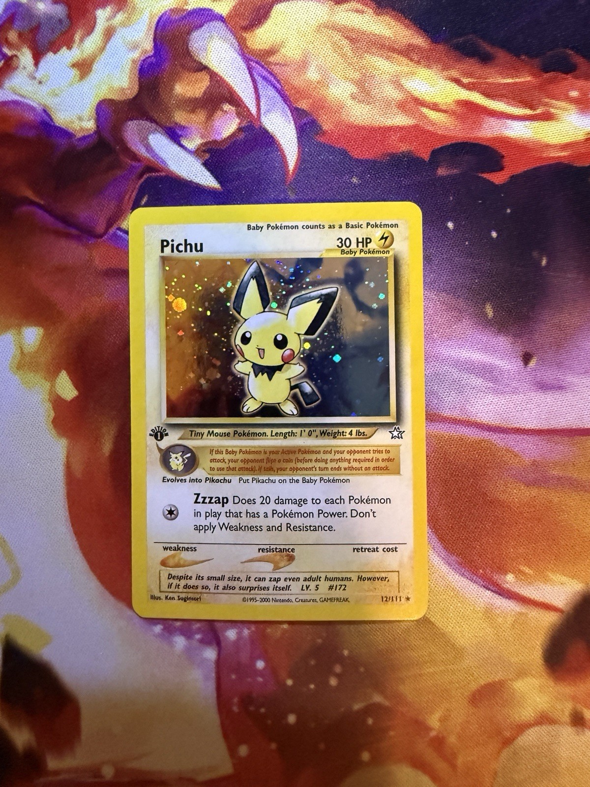 1st Edition Neo Genesis Pichu Holo 12/111 Mint (Zero White)