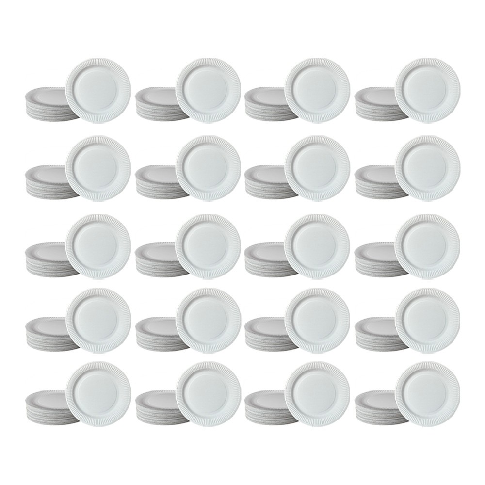 1000 Pieces Round White Disposable Paper Plates Party 7"" BBQ Caterers Bulk Buy