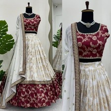 Designer Heavy Jacquard Sequin Lehenga Choli Set with Dupatta lehnga choli new