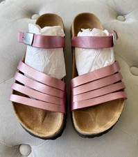 Birkenstock Betula Burma Metallic Pink Strap Footbed Sandals Size 38 Narrow UK 5