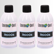 R600a Refrigerant - 6oz Upright Self Sealing Style Top for Refrigeration, 3 Cans