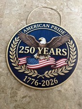   America 250th Anniversary Door Sign Patriotic Eagle Wall Decor