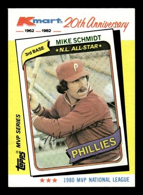 1982 Topps Kmart 20th Anniversary AL & NL MVP's #39 Mike Schmidt E002