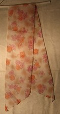 Ray Strauss Stunning Floral 1960's Vintage Scarf 8" x 72" Orig Box FREE SHIPPING