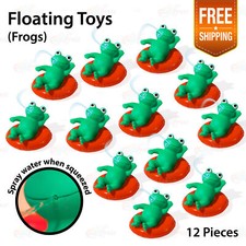 12 Pcs Set Eco-Friendly Frog Rubber Toys Swim Ring Pool Party Bathtub Decoration