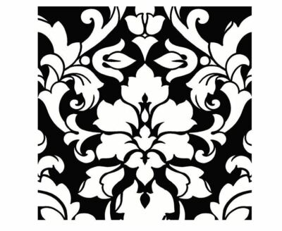 Norwall Design Tapete BW28722 Weiß Schwarz stylisch Barock