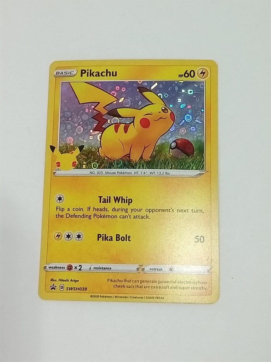 pikachu pokemon card tail whip 2020 pikachu Tail Whip Pokémon Card/ RARE Holographic Foil NM Unplayed
