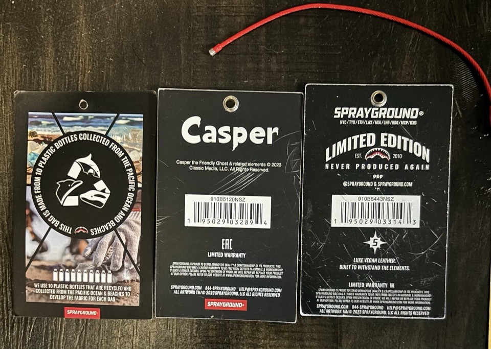 Sprayground Gold Limited Edition Tags 2x (Casper) eBay