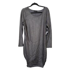 FASHION TO FIGURE Metallic Pewter Plus Size Fitted Cutout Hem Dress - Size 2X