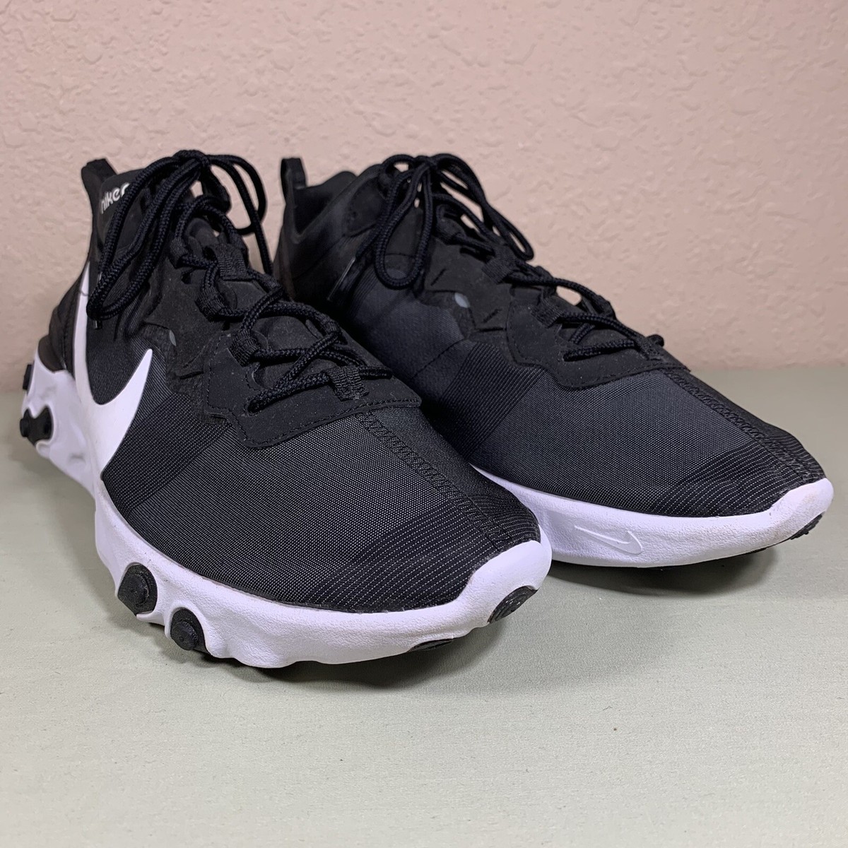 Nike Element React 55 Black/White Running Shoe Mens Sz 14 | eBay