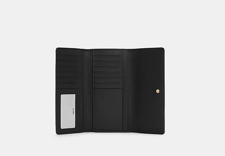 COACH Tri-Fold Slim Wallet NWT - C5966 - Brown/Black - Изображение 2 из 4