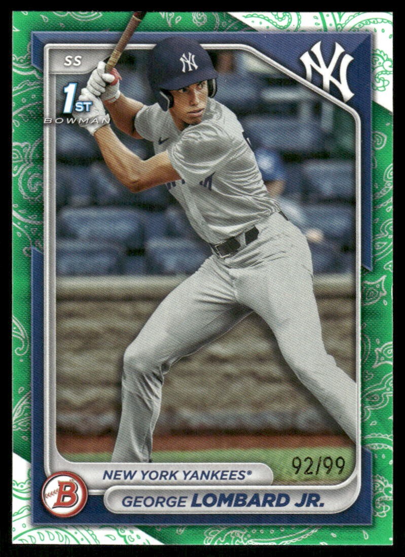H050 GEORGE LOMBARD JR 2024 BOWMAN 1ST GREEN 92/99 BP-79 YANKEES