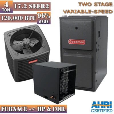 Gas Furnace 16 Seer Stage Heat Pump To Ton 16 SEER2 90k BTU 80