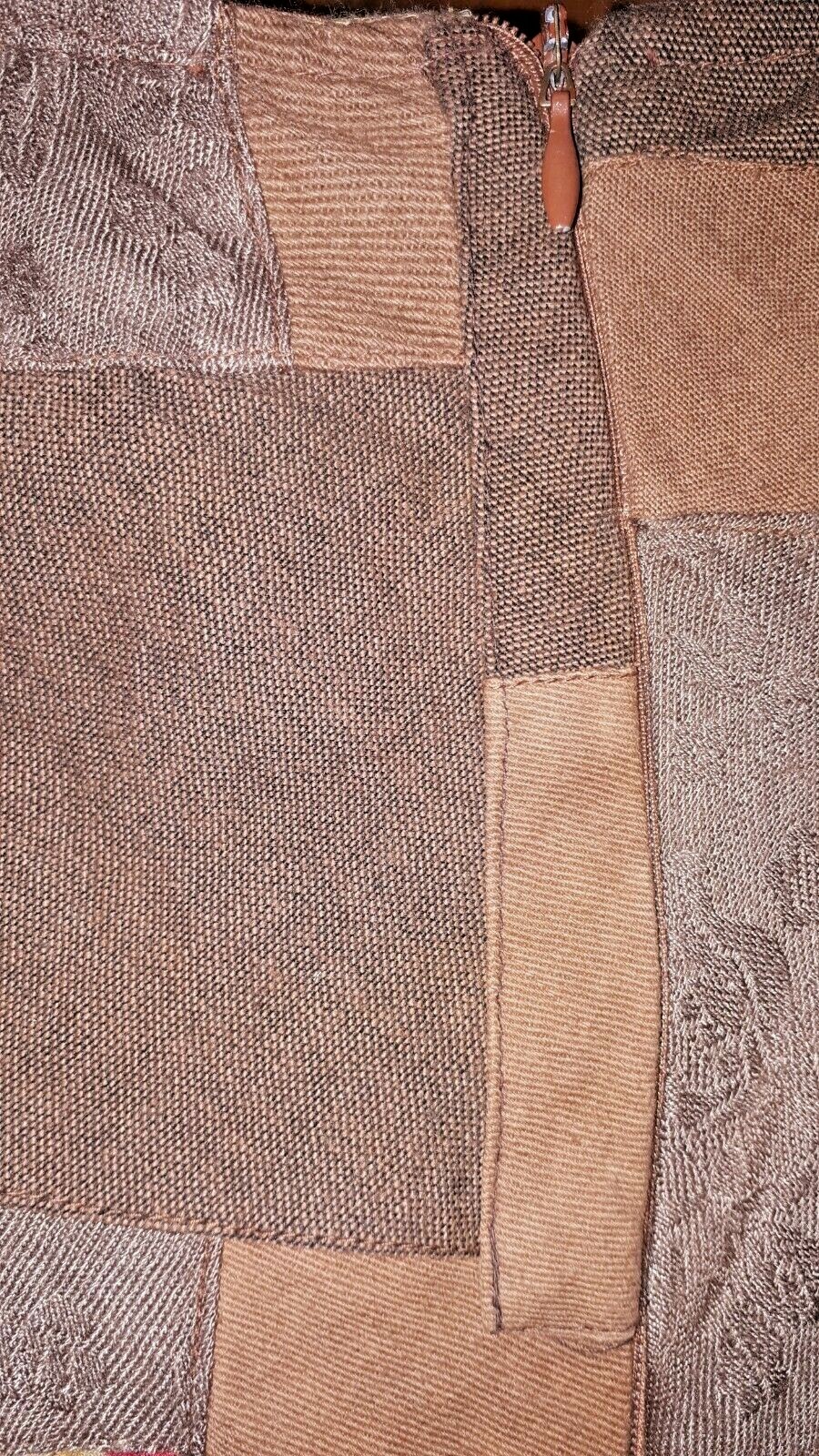 Nomads khaki rust cotton lined tiered ethnic hippie boho gypsy peasant skirt M image 8