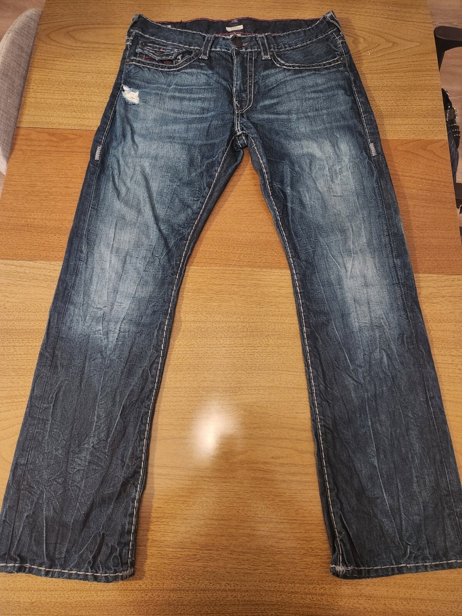 True Religion RICKY SUPER T W32 アイスブルー RICKY TRI-COLOR SUPER T STRAIGHT JEAN - Medium Wash | True