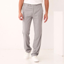 NEW Mens Inserch Casual Pants Summer Crepe Flat Front Modern Fit Gray USA