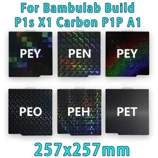 For Bambu Lab X1/X1C/X1E/P1P/P1S/A1 3D Printer Build Plate HeatBed PEI Sheet 257