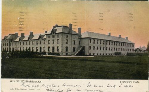 Canada London - Wolsley Barracks 1907 Cover to Toronto ON on postcard - Afbeelding 1 van 2
