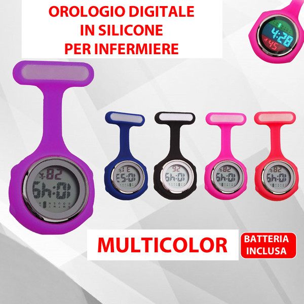 Orologio Dottore Infermiere Bianco - Orologio Da Polso In Silicone Con Spilla