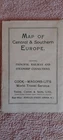 Antique Thomas Cook Map of Railway Steamship Routes Southern Europe c.1910