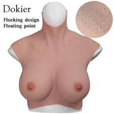 Flocking Design B-K Cup Silicone Breast Forms Breastplate Fake Boobs With Veins