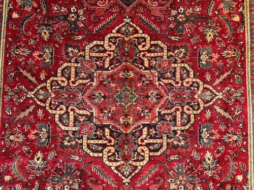 8x10 VINTAGE HERIZ RUG handmade oriental HAND-KNOTTED ANTIQUE geometric 8x11 ft