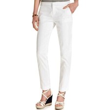 Tommy Hilfiger Size 16 Womens Pants White Textured Slim Ankle Slacks NWT 79
